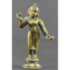 India, 19th Century Or Earlier, Ancient Statuette Of Rhada In Bronze. 