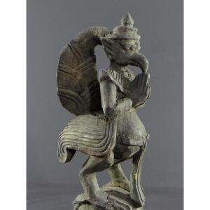 Burma, Mid-20th Century, Carved Weaving Loom Pulley Figuring Garuda. 