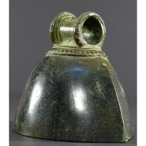 Indonesia, Majapahit Period, Circa 15th Century, Bronze Bell With Geometric Decoration.