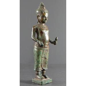 Cambodia, Khmer People, End Of The 19th Century, Bronze Statue Of Vishnu (vishnou). 