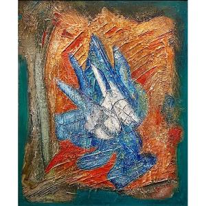 Louis Donnet Dit Ld Bjorn (1907-1989), Abstract Composition Painting From The 1950s. 