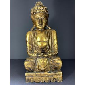 Burma, 1950s/1960s, Mandalay Buddha In Carved And Lacquered Wood.