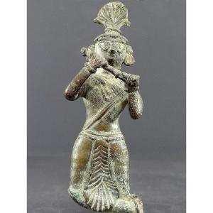 India, Early 19th Century Or Earlier, Bronze Statue Of Krishna.