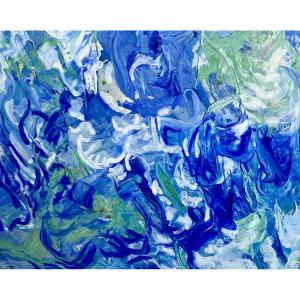 Andrée Simon (1896-1981), Abstract Composition, Gouache On Paper "skies" Period From 1964. 