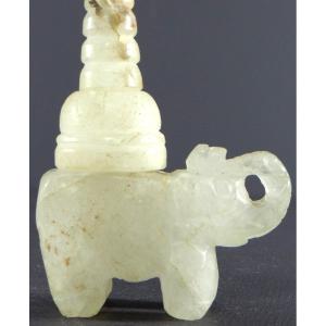 Greco-buddhist Art From Gandhara, 3rd Century, Rare Stupa On Elephant In Rock Crystal. 