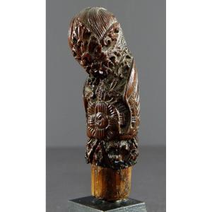 Indonesia, Bali Island, Late 19th-early 20th Century, Carved Wooden Kris Handle. 