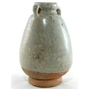 Thailand, Sawankhalok, 14th-16th Century, Small Celadon Ceramic Jar.