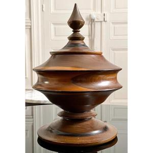 1930s/1950s, Semi-precious Wooden Box In The Shape Of A Burmese Offering Vessel.