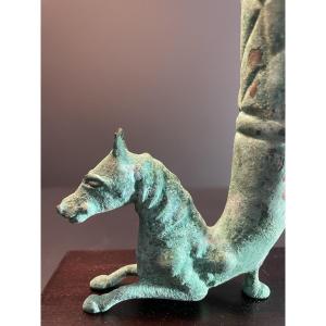 Bactrian Civilization, 400 Bc, Bronze Rhyton Decorated With A Horse Bust