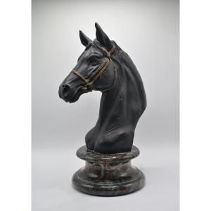 Italy, 1970, A Sculpture Depicting A Horse’s Head Resting On A Marble Plinth.