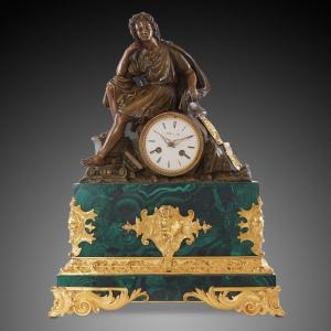 Malachite Empire Clock