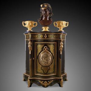 Boulle Blue Tortoise Shell Cabinet