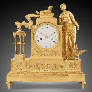 Empire Style Mantel Clock By Hartmann In Paris