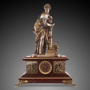 19th Century Mantel Clock  By Moreau Mathu