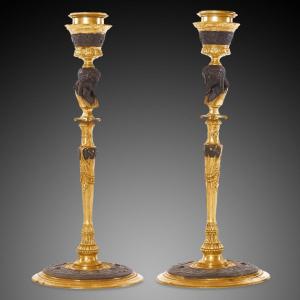 Pair Of 19th Century Sconces, Empire Style