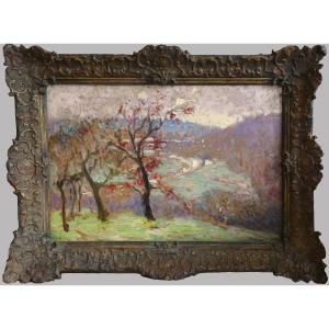" View Of The Plain " - Painting 19th-20th Century - Neo-impressionism
