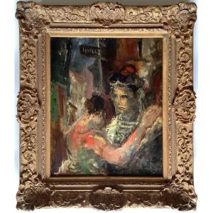 "  The Embrace " 1930 - Francis Pasquier , Catalan Painter - Expressionnism