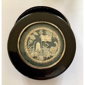 Snuffbox With Numerous Masonic Symbols "long Live The Union"