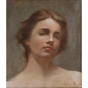 Sofia Martins De Souza "bust Of A Young Woman" Late 19th Century - Portuguese School - Post-impressionism