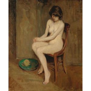 André Davids "woman At Her Toilet" Early 20th Century - Post-impressionism
