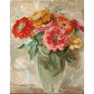 Serge Fotinsky "bouquet Of Flowers", 1930 - Russian School - Expressionism