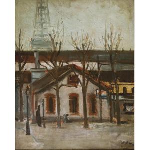Filippo De Pisis " Paris, The Eiffel Tower" 1928 - Italian Painter And Poet "metaphysics"