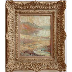 Jean-bertrand Pegot-ogier "the Boat"  Early 20th Century- Breton School - Post-impressionism