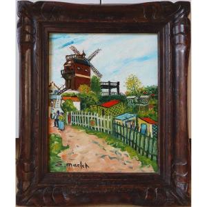 Elisée Maclet " The Moulin De La Galette " Circa 1940 - Montmartre School