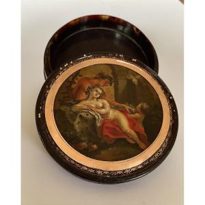 Box With Bacchanalian Decoration In Martin Varnish, 18th Century