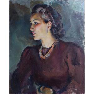 " Portrait Of A Woman" 1940s - Honor David - Gell - 