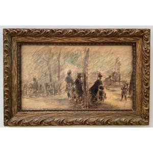 Edouard Léon "nurses And Children In The Park" Post-impressionism