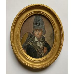 Portrait Of The Young Drummer Joseph Bara, Mounted On A Coaster, After François Bonneville