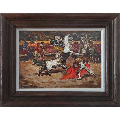 Painting By Marcel Leprin « the Corrida » -expressionnism