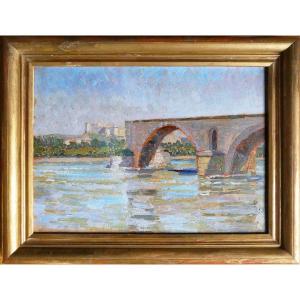 The Pont d'Avignon - Neo-impressionism - Around 1920