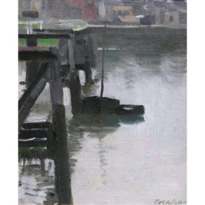 Painting By Colin Colahan - The Pontoon- Australian School