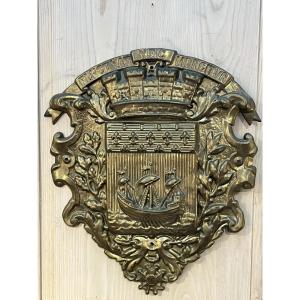 Badge With The Coat Of Arms Of The City Of Paris, Made For The Sprague-thomson Metro Trains.