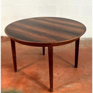 Ole Hald Round Table, Model "33", With Double Extension, Denmark 1960