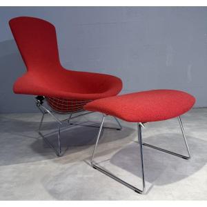 Bertoia High-back Chair, Or "bird Chair" And Its Footrest. Knoll Edition