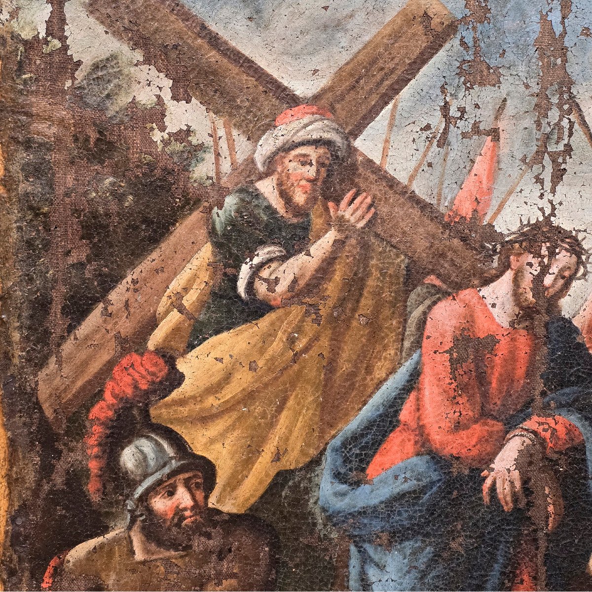 Antico Dipinto raffigurante Via Crucis-photo-2