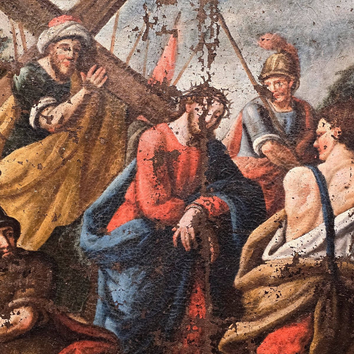 Antico Dipinto raffigurante Via Crucis-photo-3