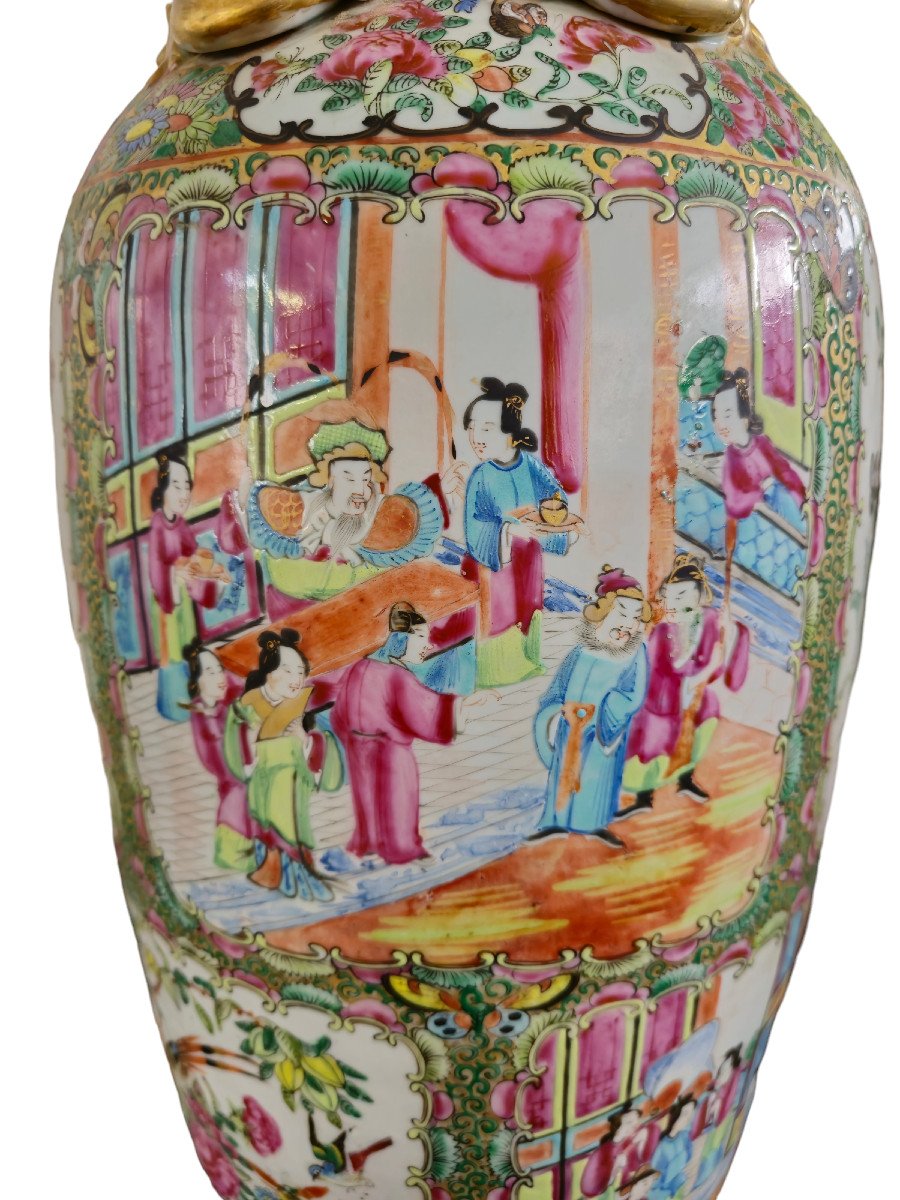 Coppia di Vasi grandi in porcellana Cina dinastia Qing-photo-3