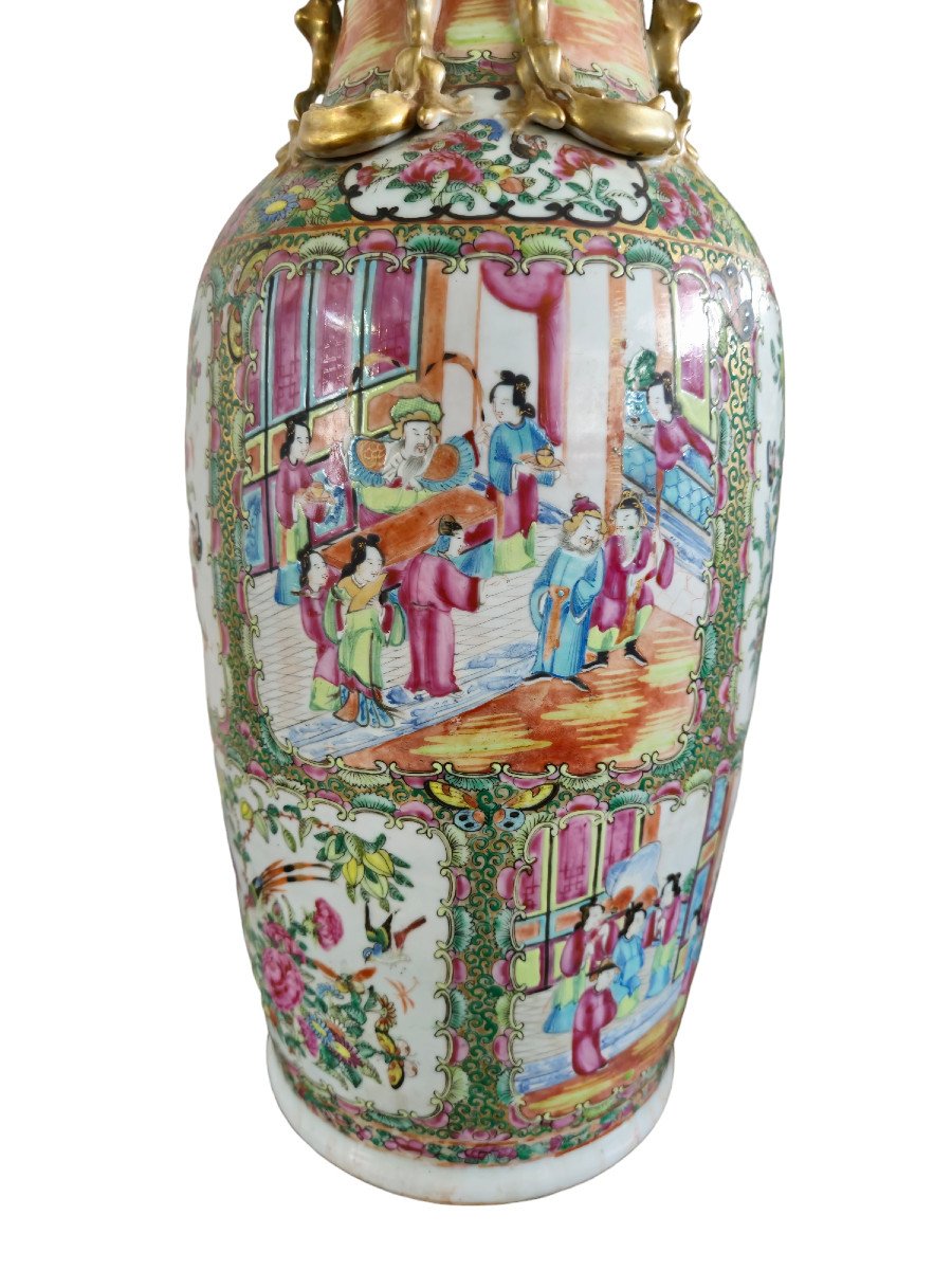 Coppia di Vasi grandi in porcellana Cina dinastia Qing-photo-4
