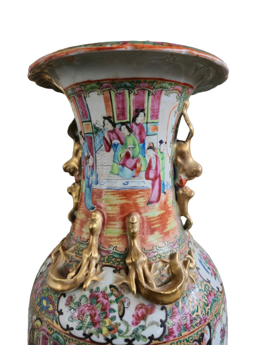 Coppia di Vasi grandi in porcellana Cina dinastia Qing-photo-2