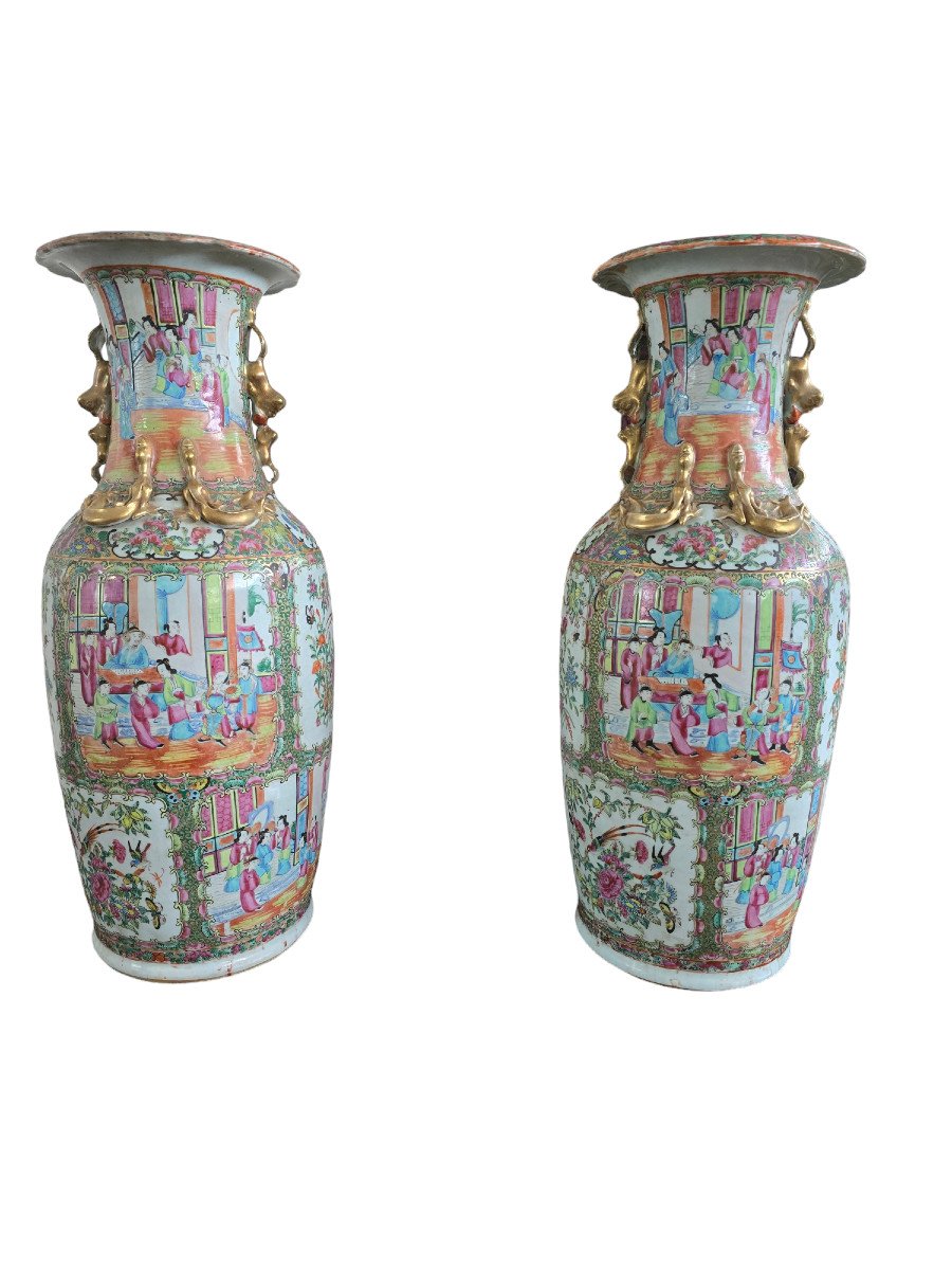 Coppia di Vasi grandi in porcellana Cina dinastia Qing
