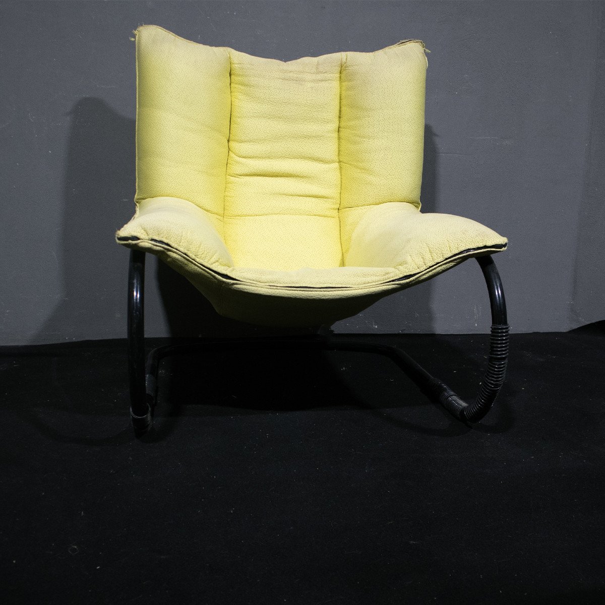 Coppia di poltrone vintage in tessuto design italiano anni '70  -photo-2