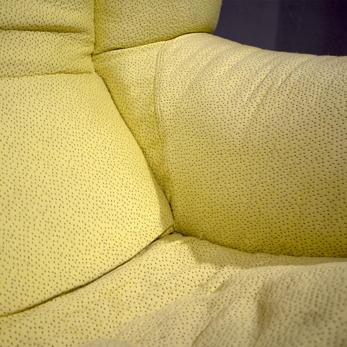 Coppia di poltrone vintage in tessuto design italiano anni '70  -photo-4