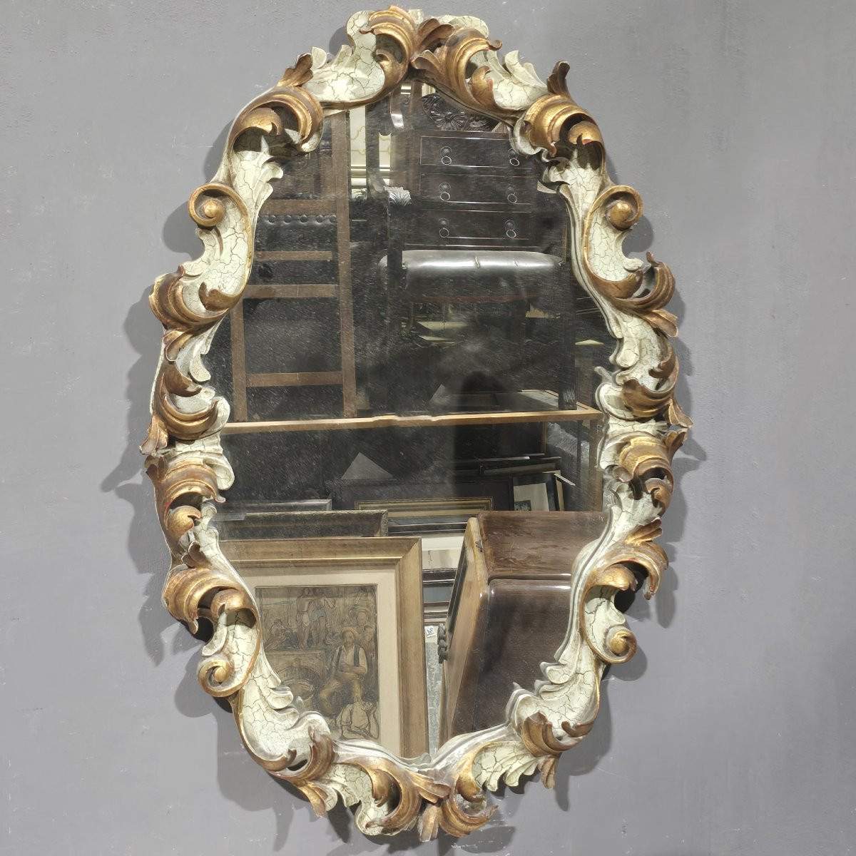 Coppia di consolle con specchiere in stile barocco-photo-3