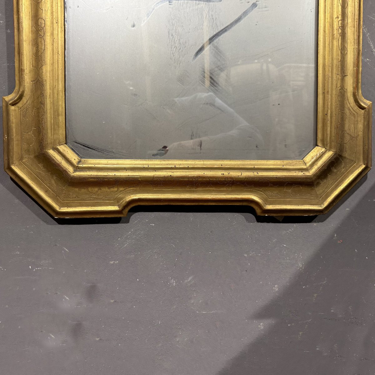 Specchiera a foglia oro in stile Carlo X-photo-4