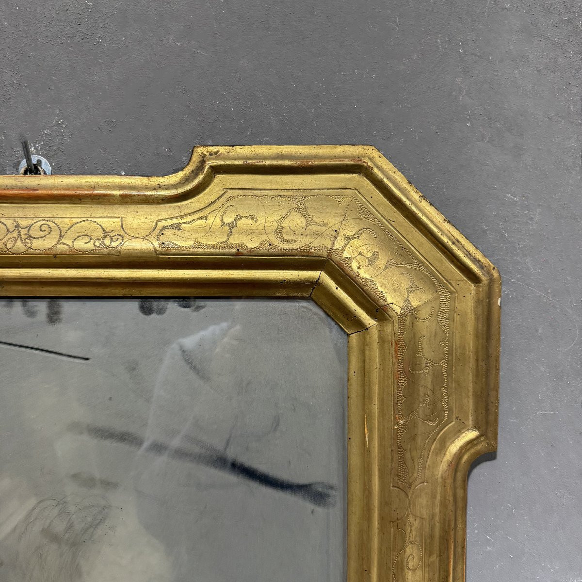 Specchiera a foglia oro in stile Carlo X-photo-5