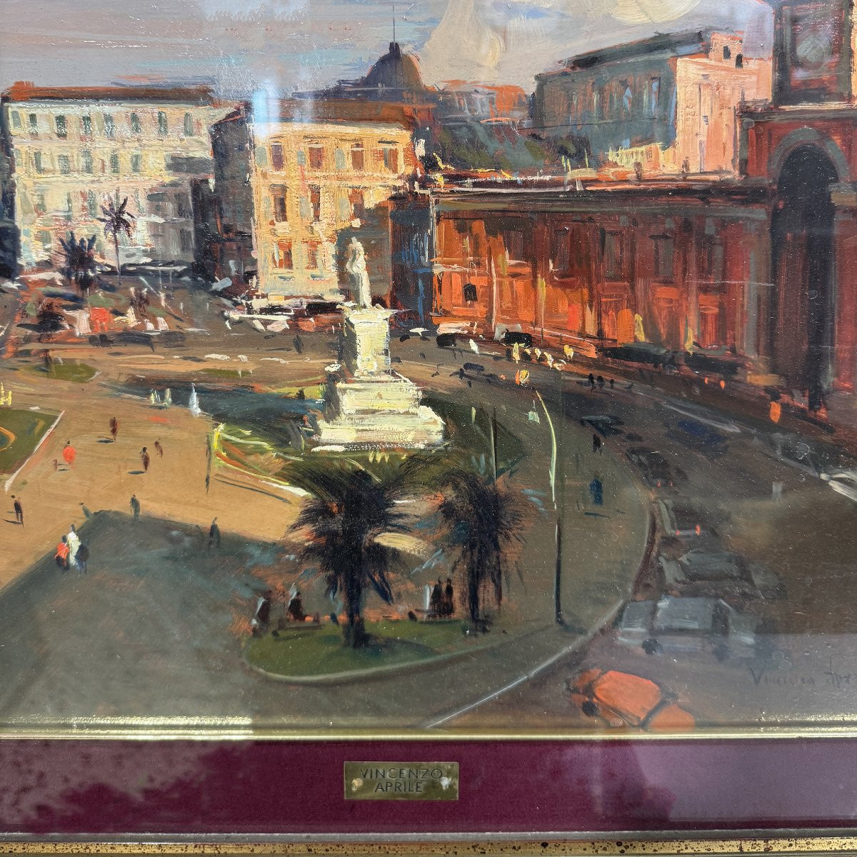 Veduta di Piazza Dante - olio su tavola-photo-5